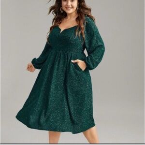 BloomChic Sparkling Teal Long Sleeve Dress